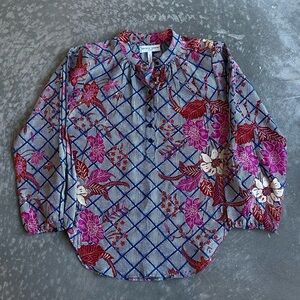 Apiece Apart Silk Blouse Button Shirt Floral Size 4
